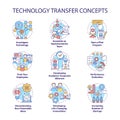Technology transfer concept icons set Royalty Free Stock Photo