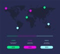 Technology UI infographic. Admin dashboard, interactive data app business chart, HUD tech website screen. Vector diagram Royalty Free Stock Photo