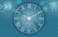 Technology vector background abstract analog clock concept