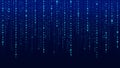 Technology vector binary code. Random falling digits on screen. Hacked software. Matrix sciense background. Big data analytics Royalty Free Stock Photo