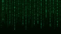 Technology vector binary code. Random falling digits on screen. Hacked software. Matrix sciense background. Big data analytics Royalty Free Stock Photo