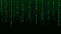 Technology vector binary code. Random falling digits on screen. Hacked software. Matrix sciense background. Big data analytics Royalty Free Stock Photo