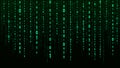 Technology vector binary code. Random falling digits on screen. Hacked software. Matrix sciense background. Big data analytics Royalty Free Stock Photo