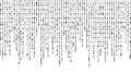 Technology vector binary code. Random falling digits on screen. Hacked software. Matrix sciense background. Big data analytics Royalty Free Stock Photo