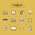 Technology Vector Icon Set Royalty Free Stock Photo