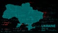 Technology vector map of Ukraine, connection futuristic modern website background or cover page .Web