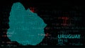 Technology vector map of Uruguay, connection futuristic modern website background or cover page .Web Royalty Free Stock Photo