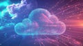 technology vibrant pastel themed cloud computing Royalty Free Stock Photo