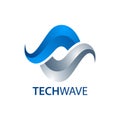 Technology wave infinite logo concept design. Symbol graphic template element Royalty Free Stock Photo
