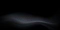 Vector abstract motion, smooth, soft wave line pattern and dot particle. Curve and fluid shape on black background Royalty Free Stock Photo