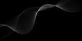 Vector abstract motion, smooth, soft wave line pattern and dot particle. Curve and fluid shape on black background. Royalty Free Stock Photo