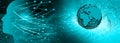 Technology web glob background.artificial intelligence virtual concept. world network  technology communication background. Royalty Free Stock Photo