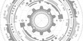 Technology white background.Hud Futuristic .Technologies of the future.Cogwheel Vector illustration