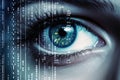 Technology woman secure digital cyberspace vision eye concept computer human futuristic Royalty Free Stock Photo