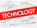 Technology word cloud collage Royalty Free Stock Photo