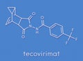 Tecovirimat antiviral drug molecule. Skeletal formula. Royalty Free Stock Photo