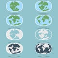 Tectonic Plates on the planet Earth. modern continents and infographics Set of icons Flat style