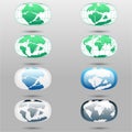 Tectonic Plates on the planet Earth. modern continents and infographics Set of icons Flat style