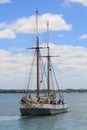 The `Ted Ashby`, a traditionally built wooden sailing craft Royalty Free Stock Photo