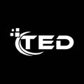 TED letter logo design on black background. TED creative initials letter logo concept. TED letter design