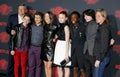 Ted Sarandos, Noah Schnapp, Gaten Matarazzo, Millie Bobby Brown, Sadie Sink, Caleb McLaughlin and Finn Wolfhard Royalty Free Stock Photo