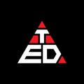 TED triangle letter logo design with triangle shape. TED triangle logo design monogram. TED triangle vector logo template with red