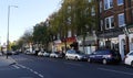 Teddington High Street on a Sunday Morning in Autumn Royalty Free Stock Photo