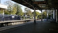 Teddington Railway Station and Empty Platform in Teddington London Uk Royalty Free Stock Photo