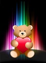 Teddy Bear on Abstract Spectrum Background Royalty Free Stock Photo