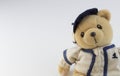 Teddy bear athlete in a baseball cap - toy.