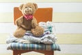 Teddy bear in a baby room Royalty Free Stock Photo
