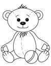 Teddy bear with ball, contours Royalty Free Stock Photo