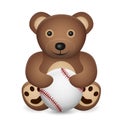 Teddy bear with baseball ball