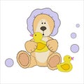 Teddy bear bath time