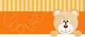 Teddy bear with bee love banner Royalty Free Stock Photo
