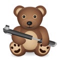 Teddy bear with bicycle pump