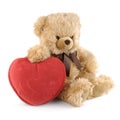 Teddy bear with a big red heart Royalty Free Stock Photo