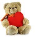 Teddy bear with big red heart Royalty Free Stock Photo