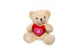 Teddy bear and big red heart Royalty Free Stock Photo