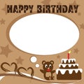 Teddy bear birthday card Royalty Free Stock Photo