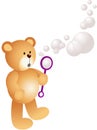 Teddy Bear Blowing Bubbles Royalty Free Stock Photo
