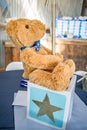 Teddy Bear with Blue Ribbon Royalty Free Stock Photo