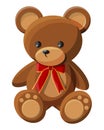 Teddy bear with bow. Bear plush toy.