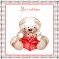 Teddy bear with a box of hearts2 Royalty Free Stock Photo