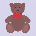 Teddy bear with brown fur. Vector illustration.