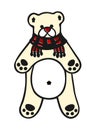 Teddy Bear cartoon outline vector drawing Royalty Free Stock Photo