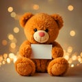 Teddy Bear Celebration with Sweet Treats Note Card Royalty Free Stock Photo
