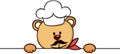 Teddy bear chef cook peeking