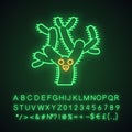 Teddy bear cholla cute kawaii neon light character