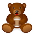 Teddy bear coffee cup Royalty Free Stock Photo